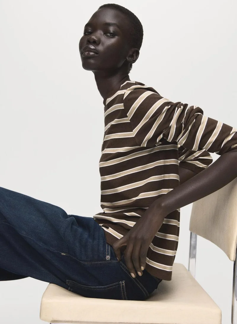 Mango  Long-sleeved striped t-shirt for Women | Best Price UAE